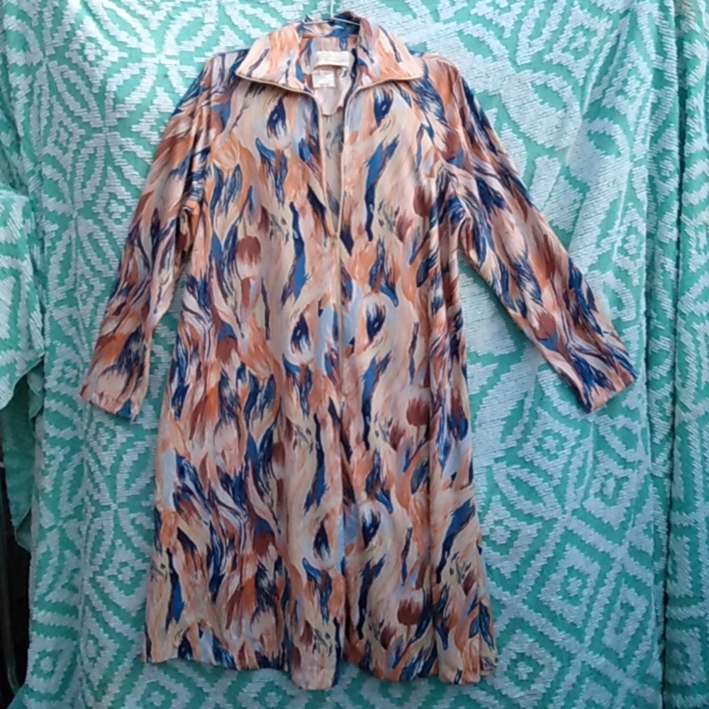 DESIGNER T.V. SANGERS 42 Bust Vintage 60s ATOMIC FIRE HIPPIE HOSTESS DRESS